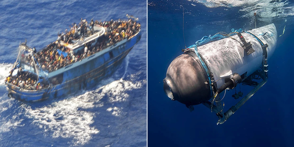 Why was the Titan submarine seen more than the migrant boat
